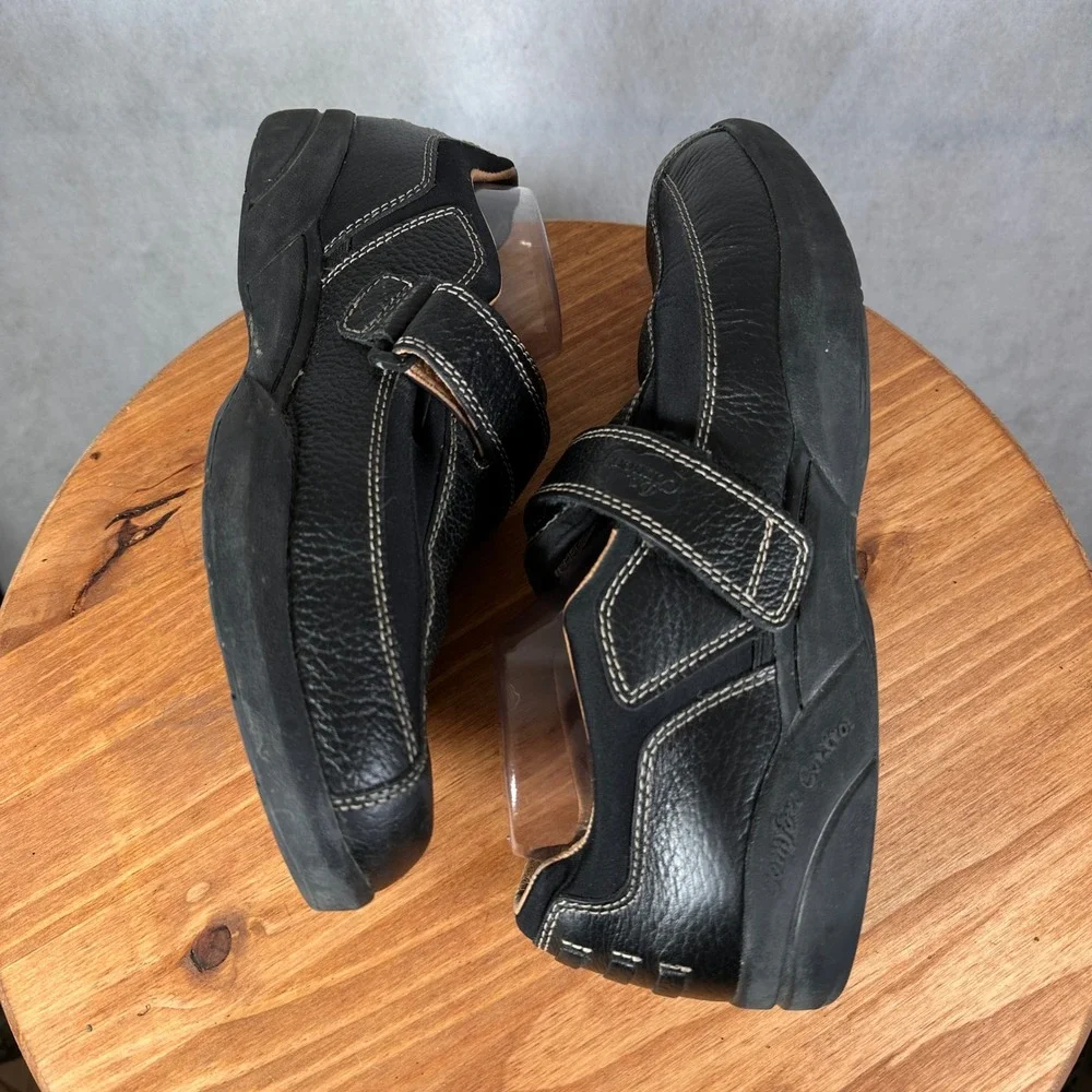 Dr. Comfort Douglas Loafers Mens 12W Black Good Leather Lycra Strap 6610